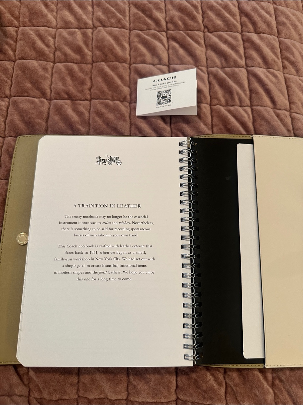 NEW Coach Leather Cream Color and Strawberry Print Notebook - Picture 12 of 12